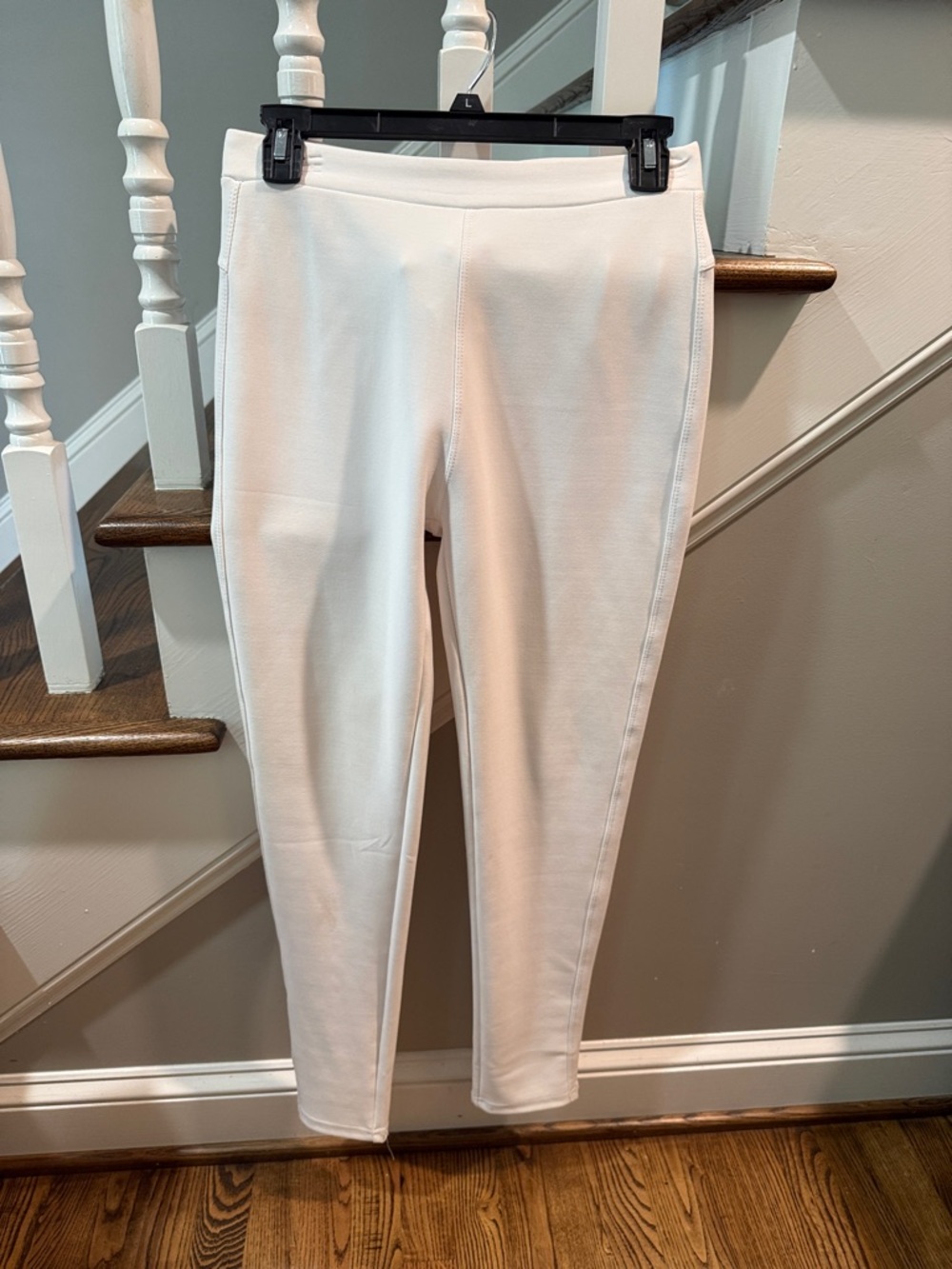 White Ponte Knit Ankle Pants (scuba fabric)